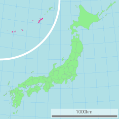 Map of Japan with Okinawa highlighted