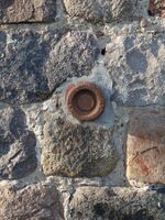 Benchmark of the Prussian Survey Authority on a church in Brandenburg