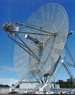 A long-range radar antenna, known as ALTAIR, used to detect and track space objects in conjunction with ABM testing at the Ronald Reagan Test Site on Kwajalein Atoll.
