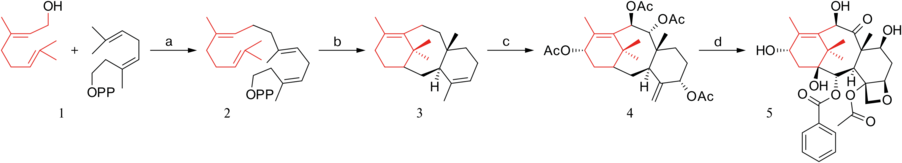Scheme 1. Paclitaxel biosynthesis. OPP stands for pyrophosphate.