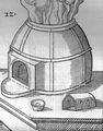 A furnace for producing molten metal for coin production.