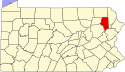 Map of Pennsylvania highlighting Lackawanna County.svg
