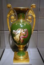 Vase; 1809; hard-paste porcelain and gilded bronze handles; height: 74.9 cm, diameter: 35.6 cm; Wadsworth Atheneum, Hartford, Connecticut, US[79]