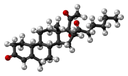 Gestonorone caproate molecule ball.png