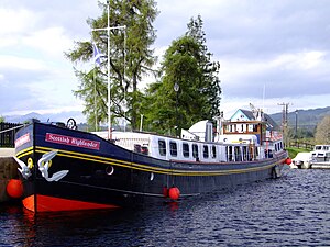 Scottish Highlander Hotel Barge Moored.jpg