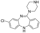 Chemical structure of N-Desmethylclozapine.