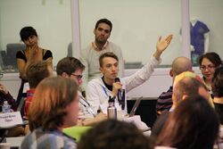 Federico Pistono speaking at Singularity University NASA Ames Research Park.jpg