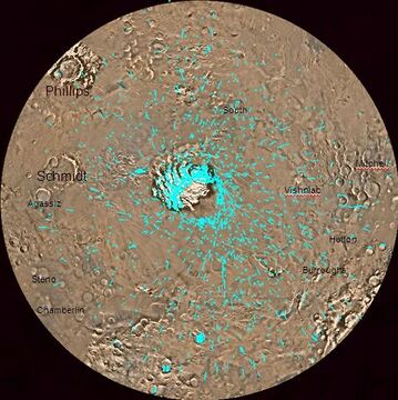 Map of Mare Australe with major features labeled