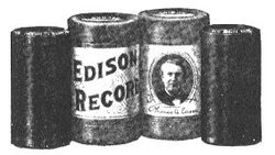 Edison Cylinder Records with packages, from 1910 catalogue