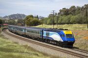New South Wales XPT intercity rail in Galong, New South Wales