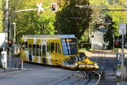 A rack railway with bicycle trailer in Stuttgart