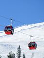 Gondola lifts in Ylläs ski resort in Lapland, Finland