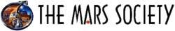 An astronaut standing in a Mars background next to the words "THE MARS SOCIETY"