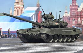 Russian T-90 main battle tank with 2A46 smoothbore gun