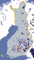 Location of Lake Päijänne in Finland .