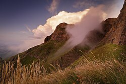 Clouds on mountains