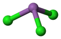 Ball and stick model of antimony trichloride