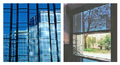 Electrochromic glass installed in buildings