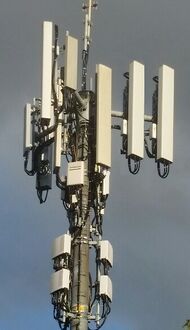 Montage of the typical cellular Antenna at the top of the tower