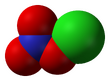 Spacefill model of chlorine nitrate