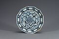 Korean blue and white porcelain dish with twelve-sided (dodecagonal) rim, Joseon dynasty. National Museum of Korea.