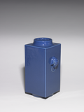Cobalt blue glazed cong-shaped vase, Qing dynasty. National Palace Museum.