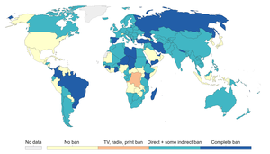 Types of bans on tobacco advertising, 2014[100]