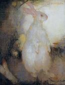 White rabbit standing, by Jan Mankes, 1910