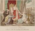 In this 1806 French print, the woman with the menorah represents the Jews being emancipated by Napoleon Bonaparte.
