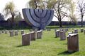 Menorah monument at Jewish Cemetery of Theresienstadt concentration camp