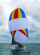 Spinnaker downwind, primarily mobilizing drag.