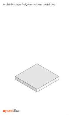 Multiphoton-polymerization (MPP) is a technology that enables the production of arbitrary shape polymeric structures within submicrometric resolution. First, a photoresist sample is prepared by drop-casting polymer material mixed with a photoinitiator on the glass slide and then pre-baking. Afterward, the 3D microstructure is fabricated using a direct laser writing technique. Consequently, the polymer hardens in places of drop where it is affected by laser radiation due to a process called photopolymerization. Finally, the microstructure is immersed in an organic solvent to develop an unpolymerized photoresist.