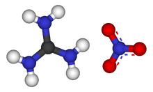 Ball-and-stick models of the constituent ions