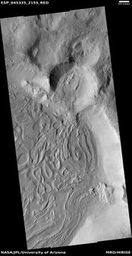 Ribbed terrain, as seen by HiRISE under HiWish program