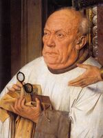 Jan van Eyck's Virgin and Child with Canon van der Paele (circa 1434–36) shows commissioner Joris van der Paele with reading glasses in hand.