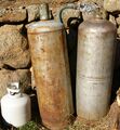 A few pressure tanks, here used to hold propane.