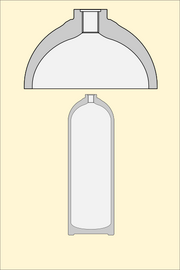 The cylinder neck has been machined, and the threaded hole for the cylinder valve is shown