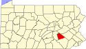 Map of Pennsylvania highlighting Lebanon County.svg