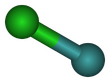 Ball-and-stick model of xenon monochloride