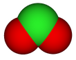 Spacefill model of chlorine dioxide