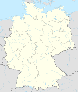Deutschlandkarte, Position der Stadt Karlsruhe hervorgehoben