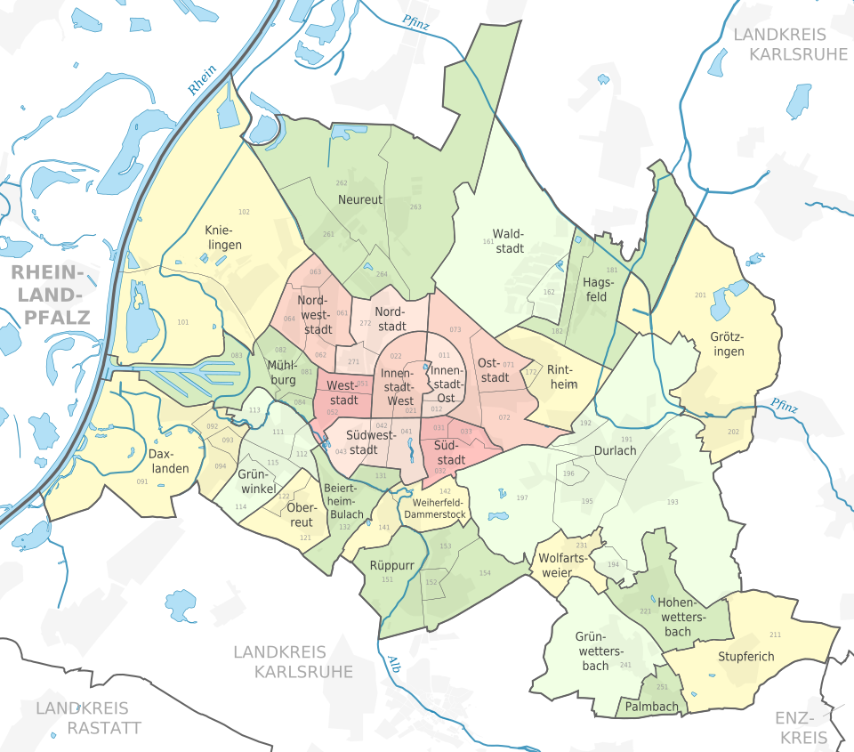 Karlsruher Stadtteile