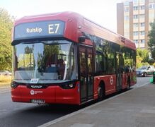 Transport UK London Bus Wright GB Kite Electroliner on route E7 at Ealing Broadway in July 2025