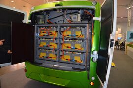View on traction lithium-ion batteries on a SOR EBN 11.