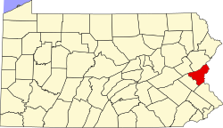 Map of Pennsylvania highlighting Northampton County.svg