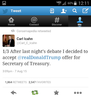 Tweet from Billionaire Carl Icahn