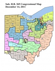This map show the compromise plan ultimately adopted for Ohio's U.S. House districts.