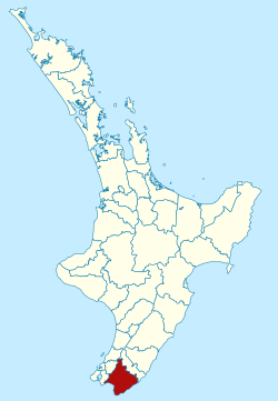 South Wairarapa district within the North Island