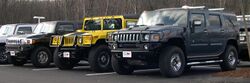 From left: Hummer H3, H1, and H2