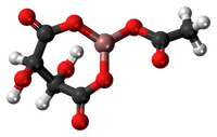 Ball-and-stick model of the aluminium acetotartrate molecule